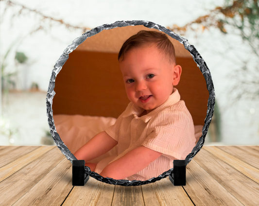 Glossy Circle Photo Slate 15cm