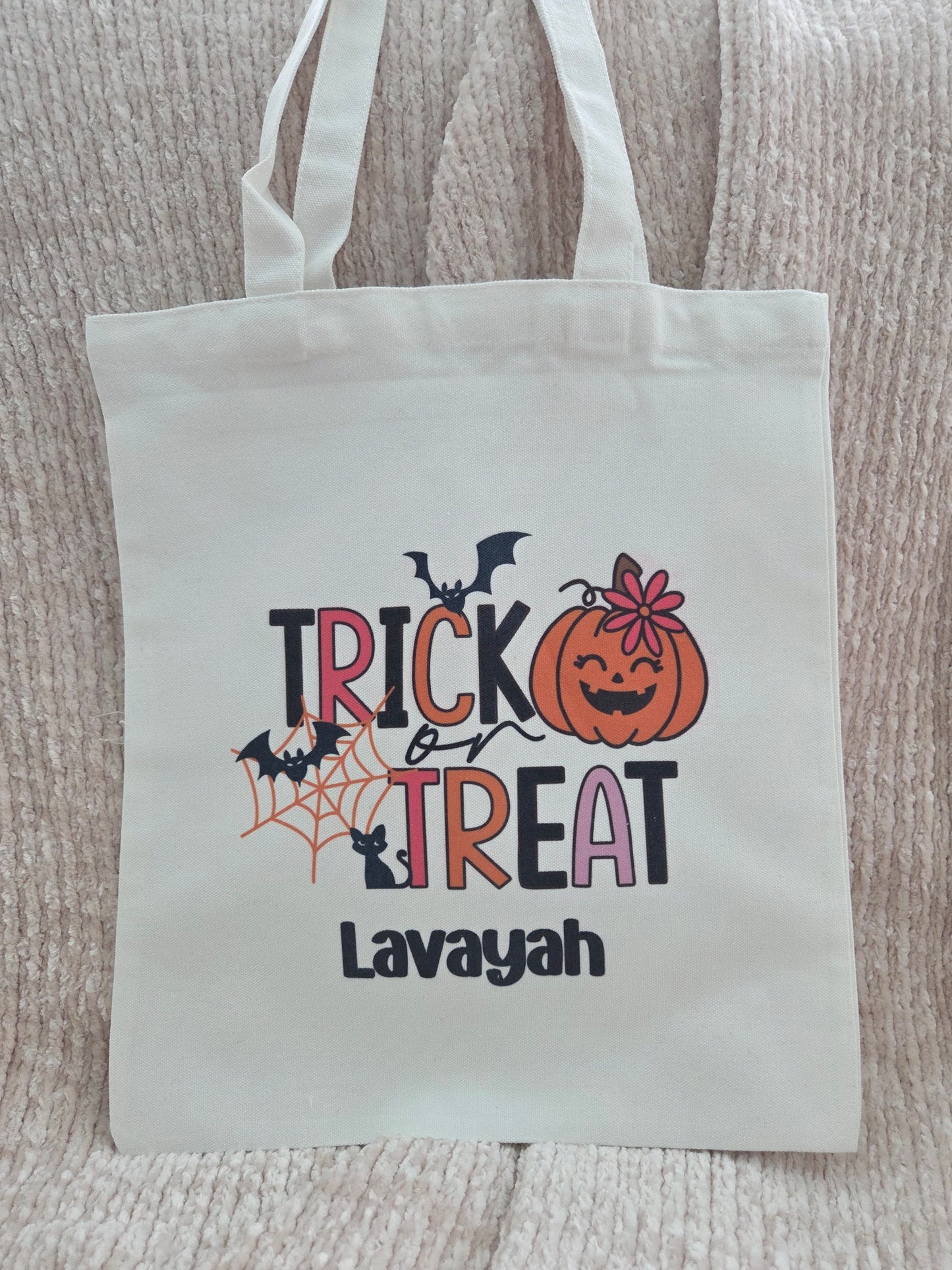 Trick Or Treat Pink Flower Bag