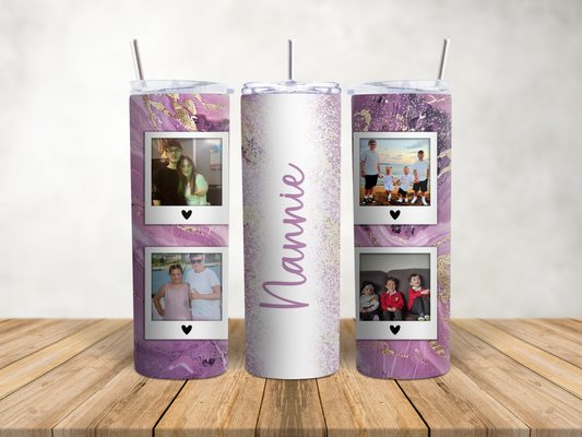 Purple Marble Photo Frame Tumbler