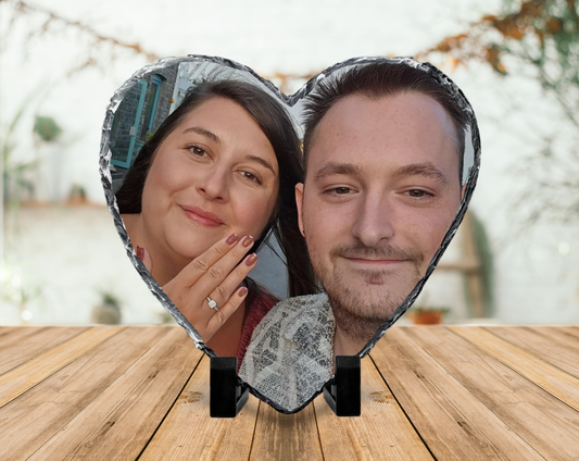 Glossy Heart Photo Slate 15cm
