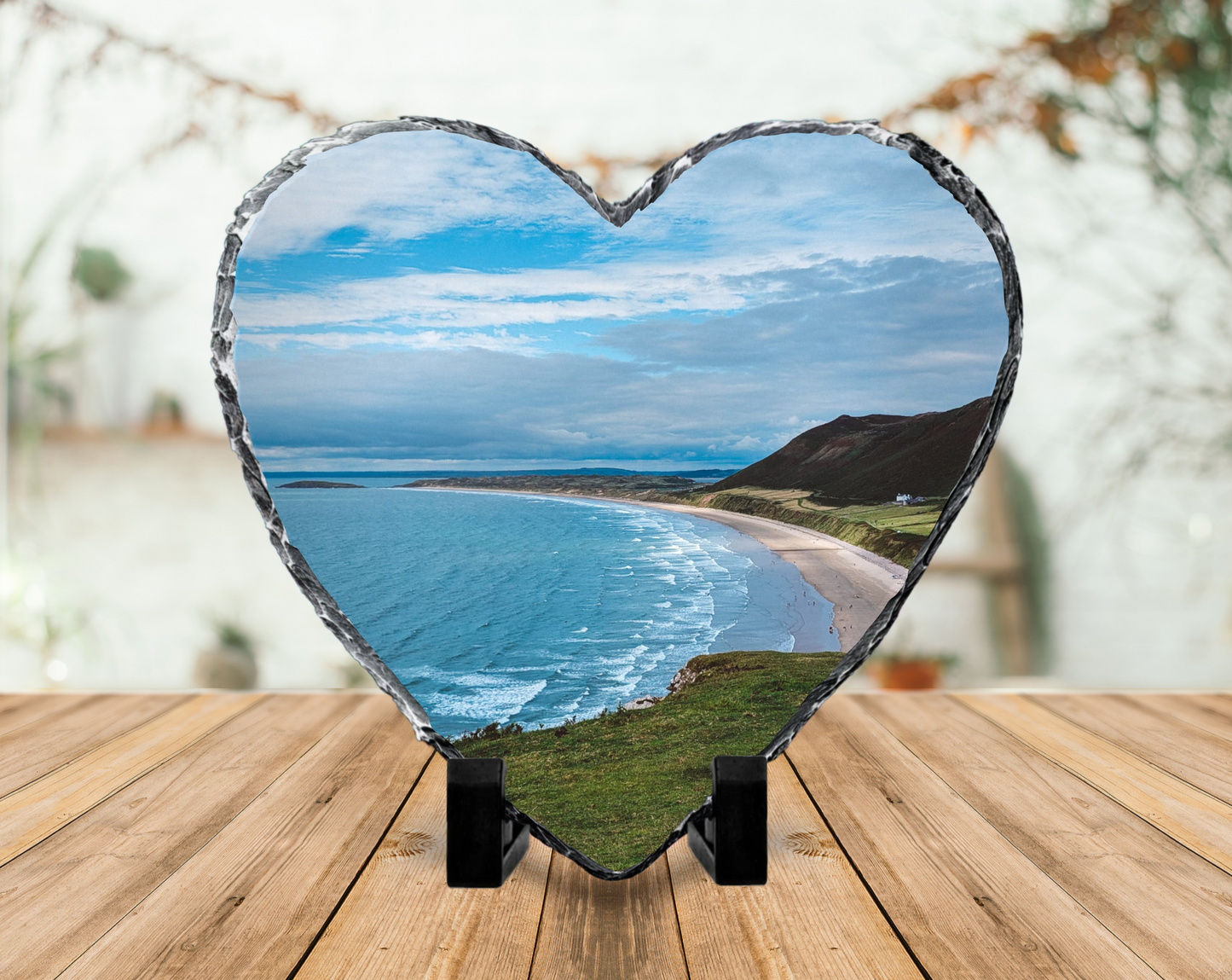 Glossy Heart Photo Slate 15cm
