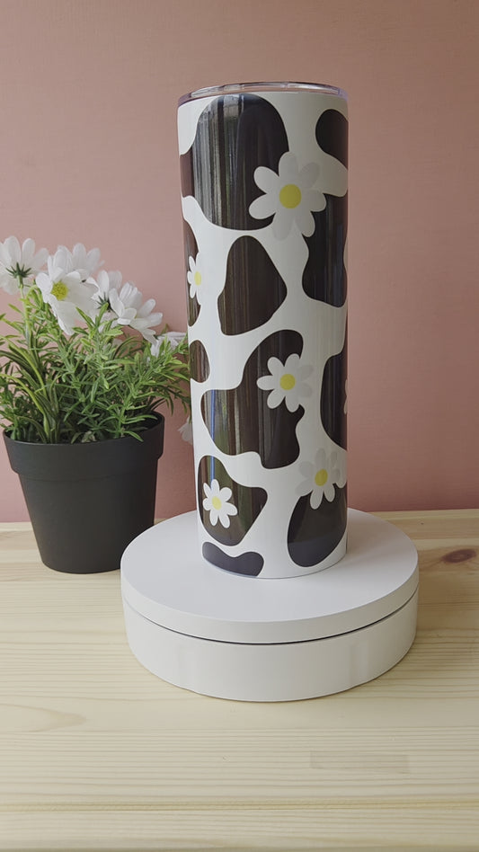 Cow Print Daisy Tumbler