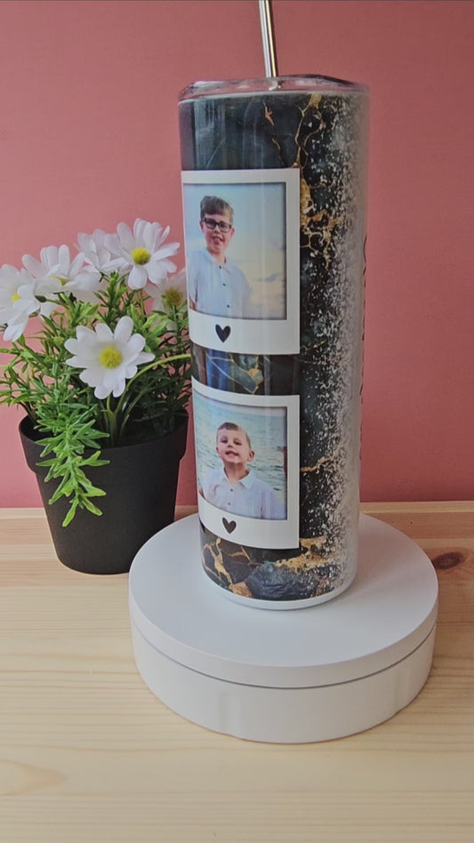 Green Marble Photo Frame Tumbler