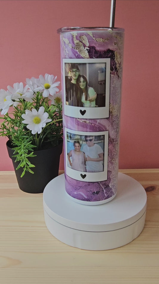 Purple Marble Photo Frame Tumbler